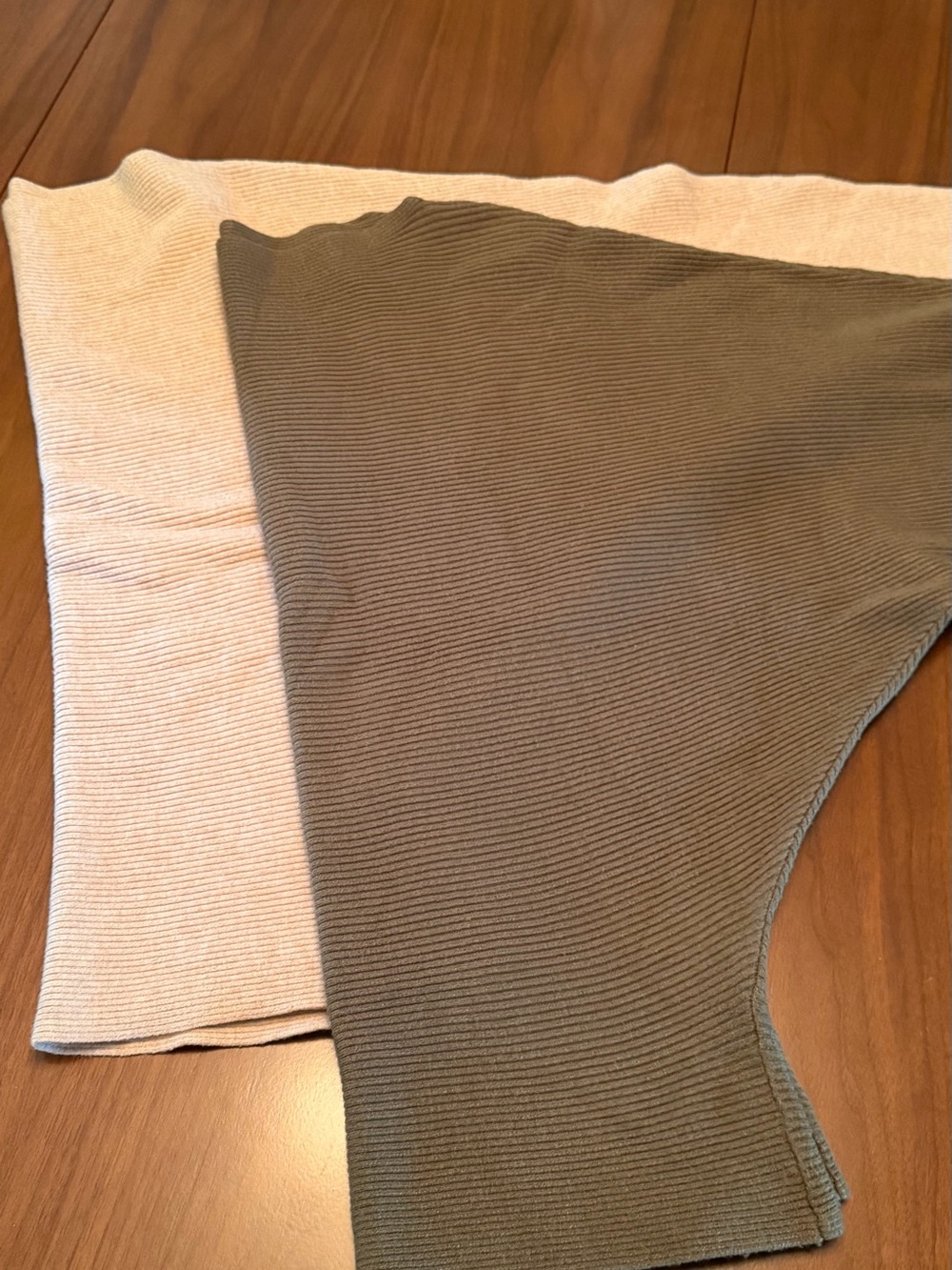 Bat Wing Knitted Dolman Top in Olive and Cream -selling as a set of 2